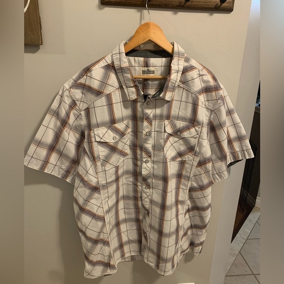 Distillery Men's XXL Plaid Western Snap Button Shirt - Picture 4 of 8